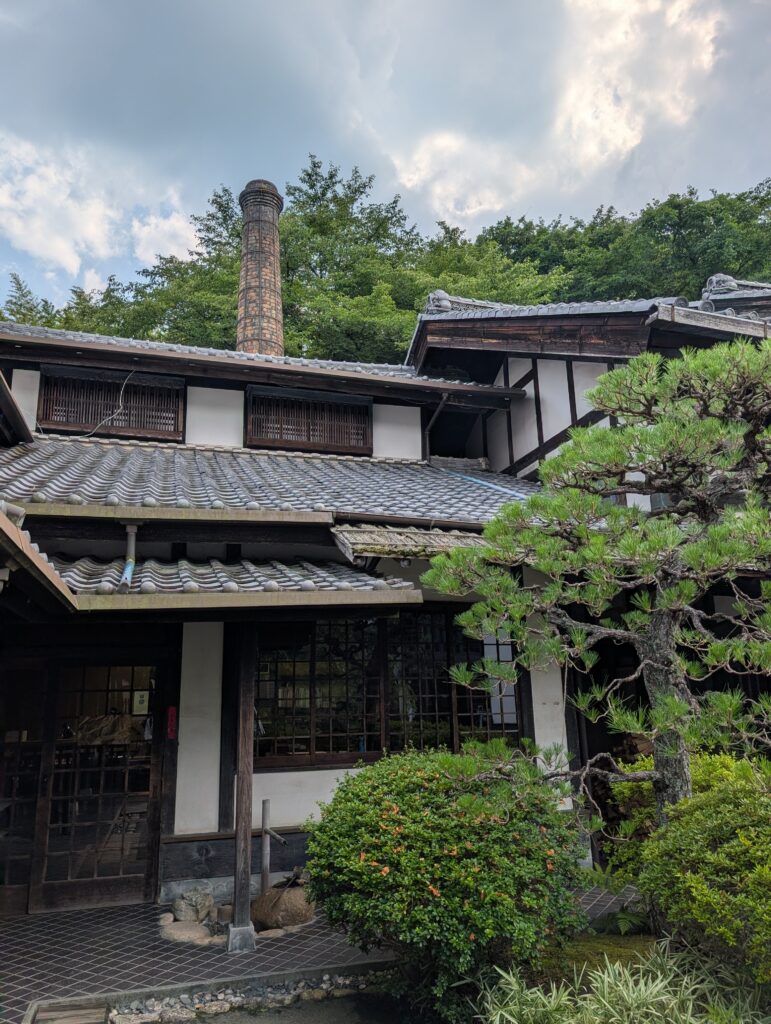 Kobeigama Museum of Old Ceramics with kiln chimney visible behind the building